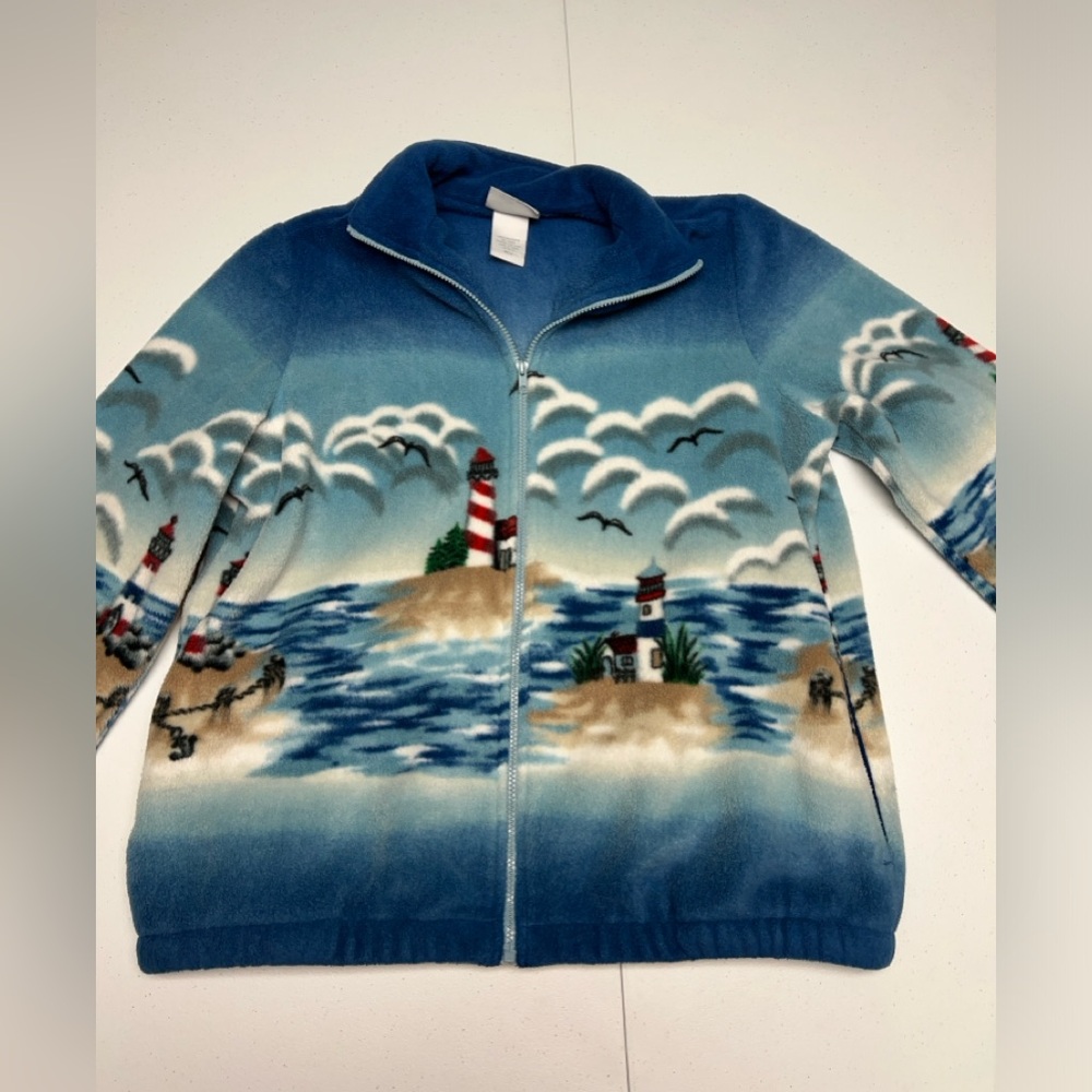 Vintage lighthouse fleece jacket